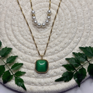 emerald aura cushion pendant necklace