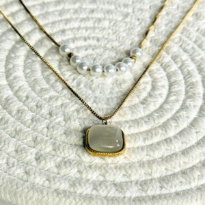 ivory glow cushion pendant necklace