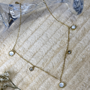 halo droplet charm necklace (gold, stainless steel, anti tarnish)