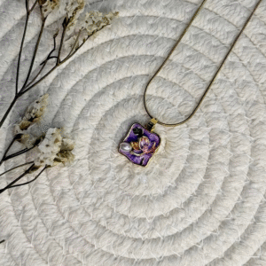 violet meadow square pendant
