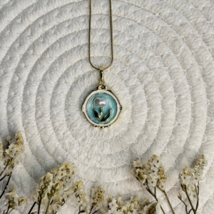 aqua pearl flora pendant necklace