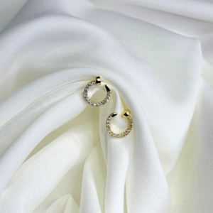 gold mini crystal hoops