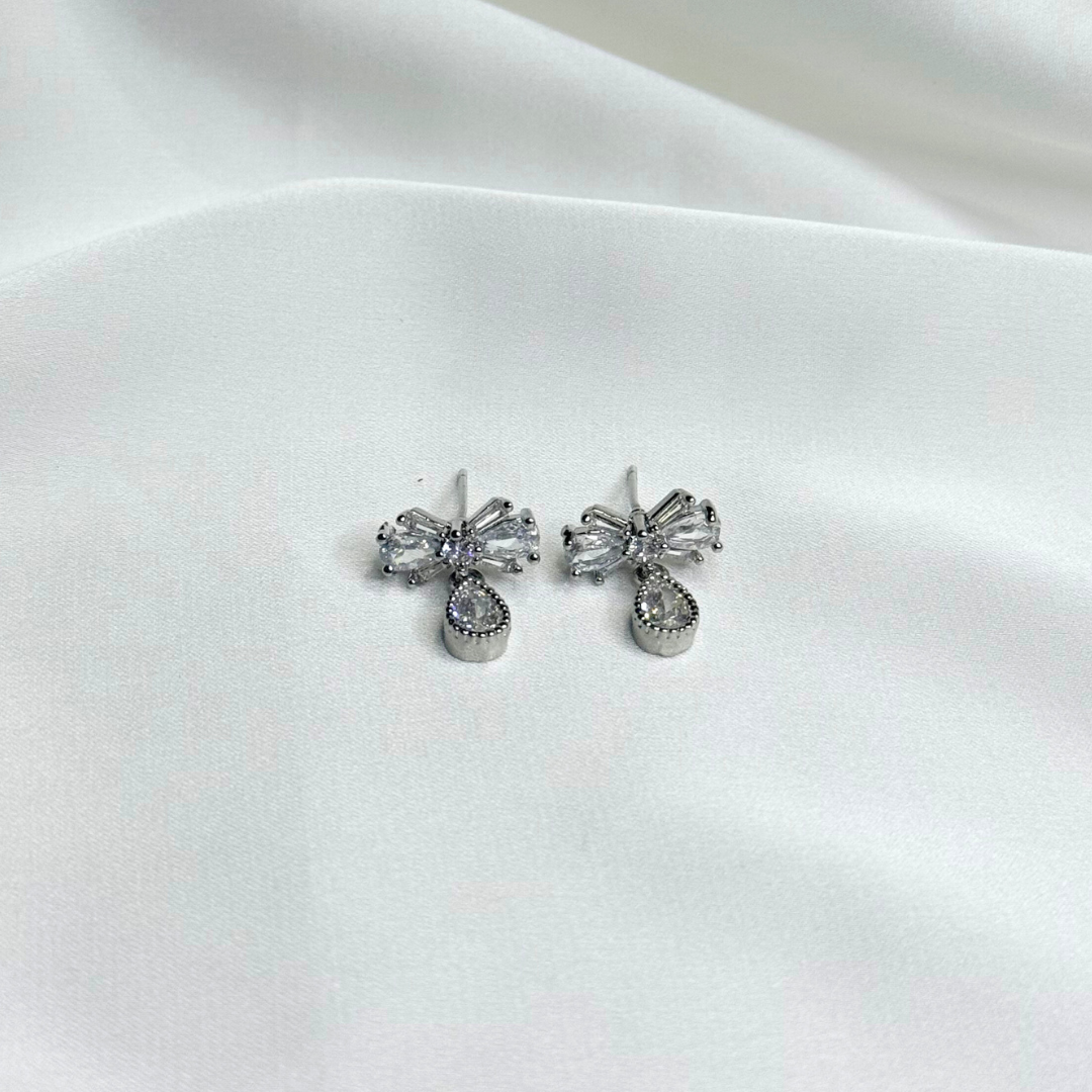 crystal bow glam studs crystal bow glam studs