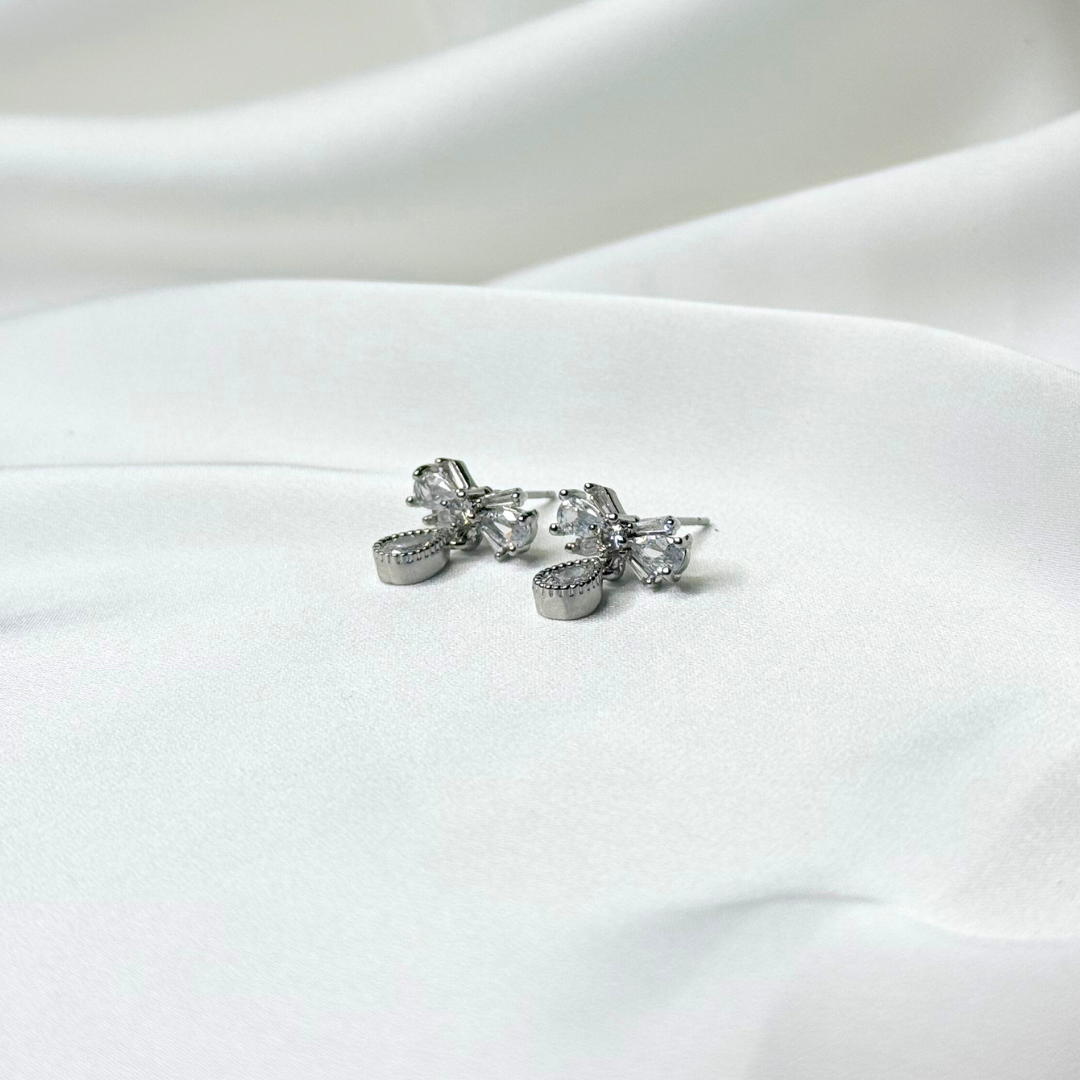 crystal bow glam studs crystal bow glam studs