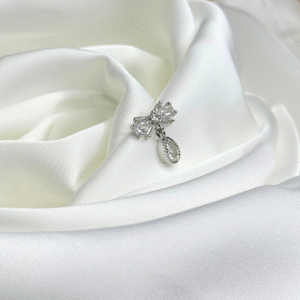 crystal bow glam studs