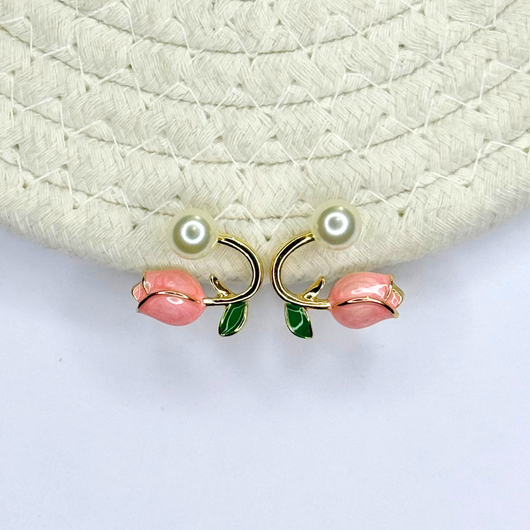 pink blossom pearl studs pink blossom pearl studs