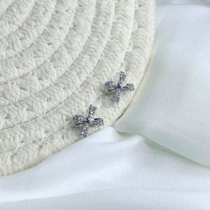 silver bow shine studs