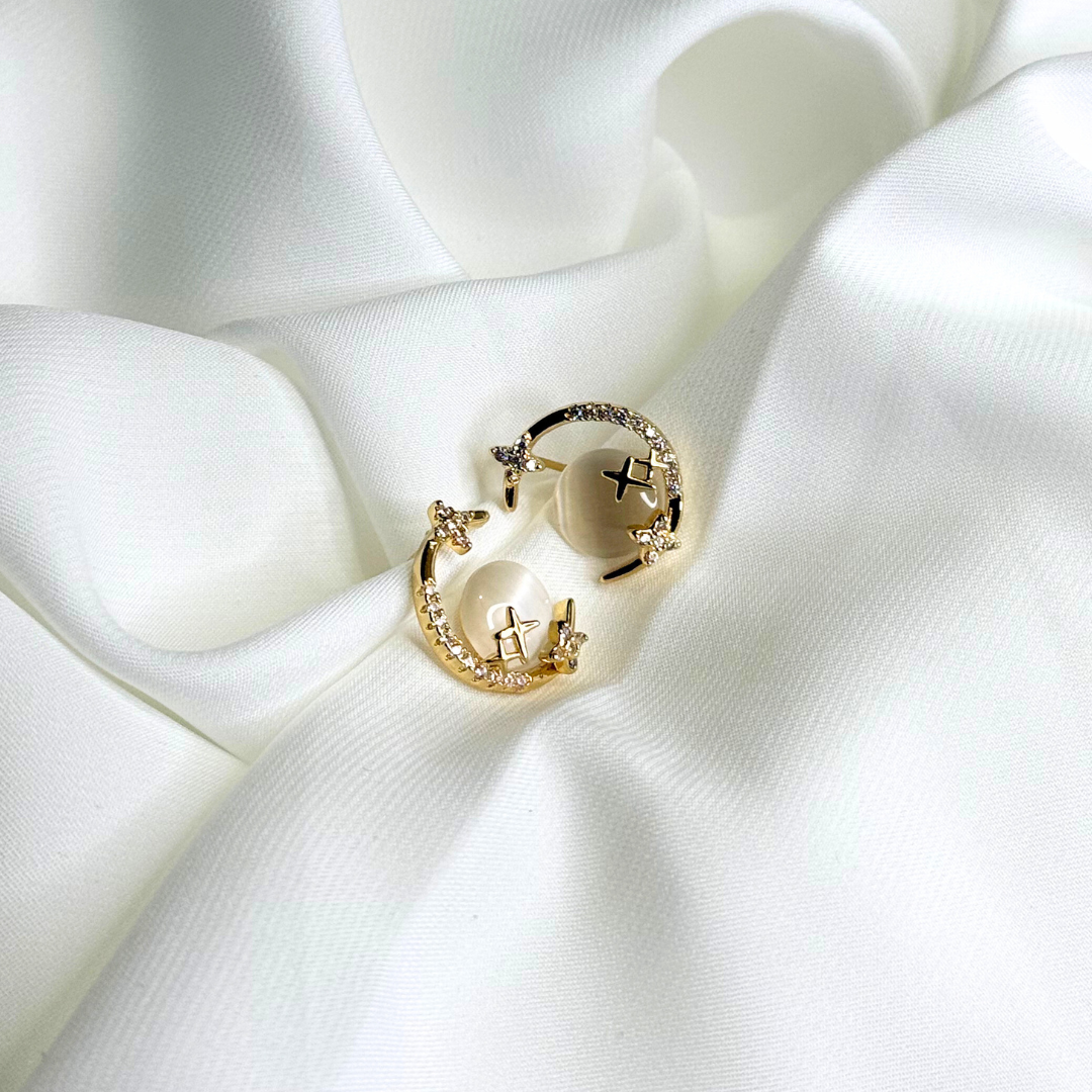 gold moon crystal hoops gold moon crystal hoops