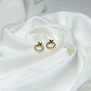 gold crystal loop mini hoops