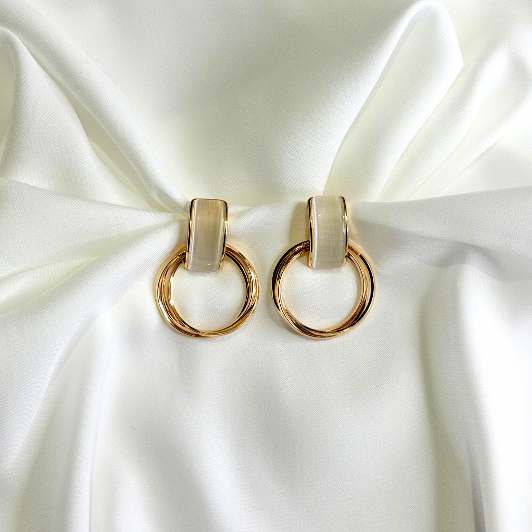 ivory arc hoop earrings ivory arc hoop earrings