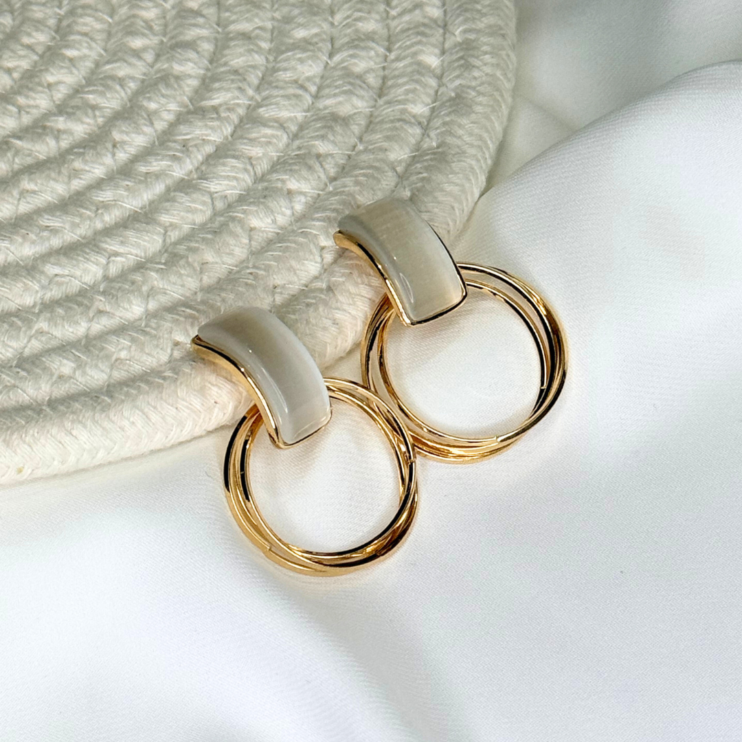 ivory arc hoop earrings ivory arc hoop earrings