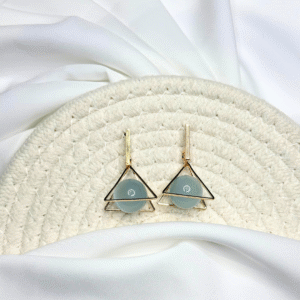 frosted triangle drop earrings