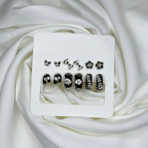 black & silver mix set