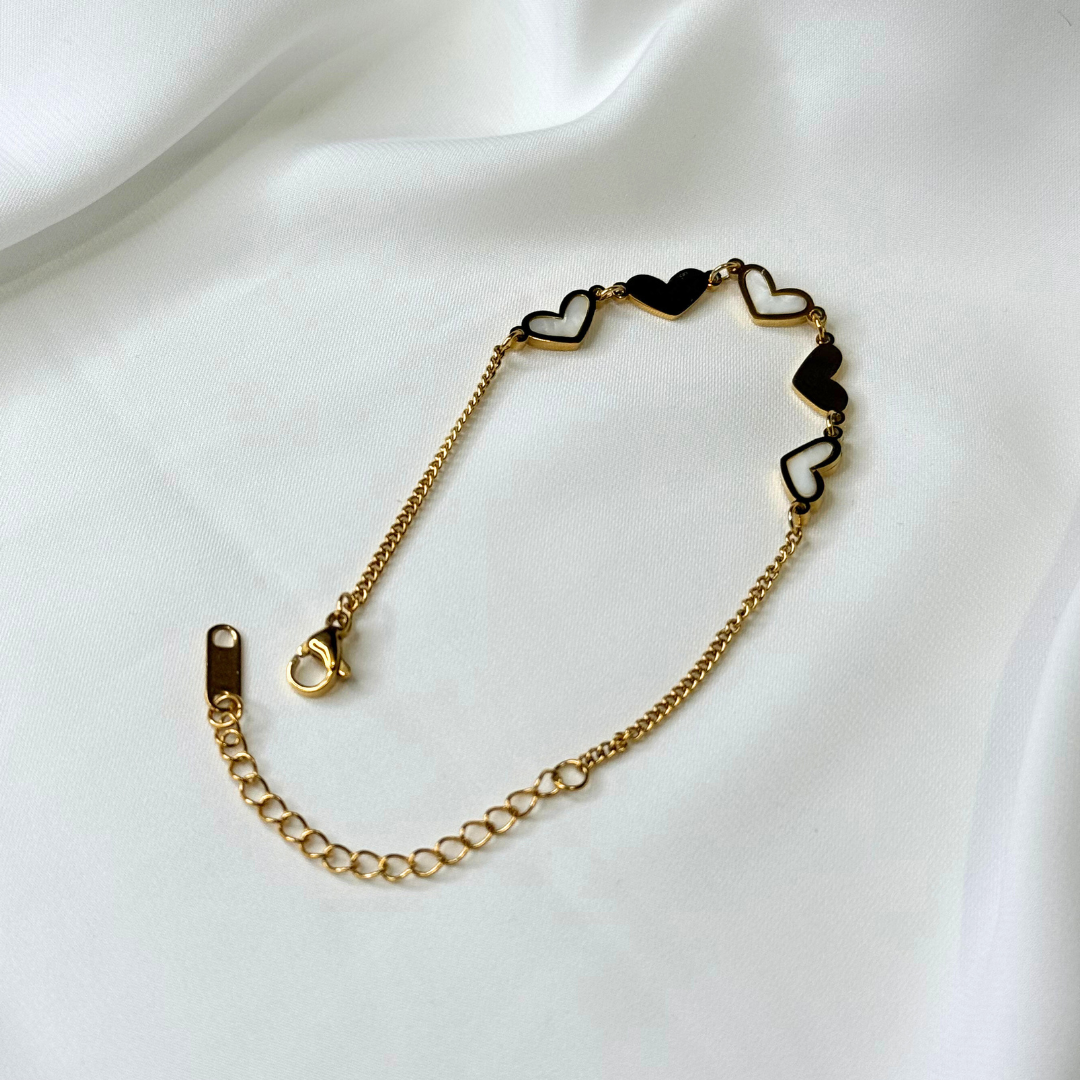 two tone heartline bracelet two tone heartline bracelet