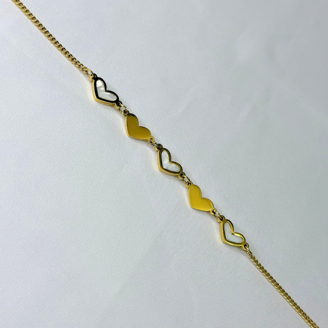 two tone heartline bracelet two tone heartline bracelet