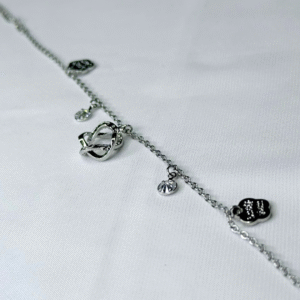 silver mini charm cluster bracelet