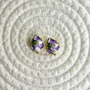 amethyst blossom pearl studs